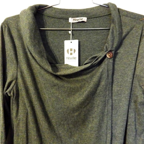 NWT Mossy Green Hitelle Crisscross Front Tunic Top Size LARGE - Picture 3 of 4